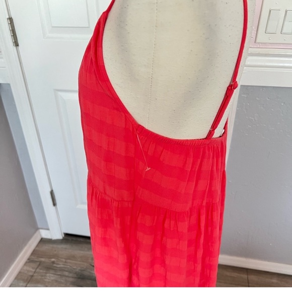❤️ NWT Old Navy Women's Tiered Tie-Front Maxi Swing Sundress Dress Red Lory SZ L - Picture 12 of 16